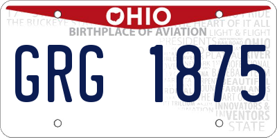OH license plate GRG1875