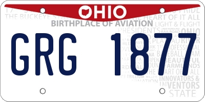 OH license plate GRG1877