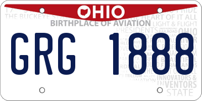 OH license plate GRG1888