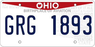OH license plate GRG1893