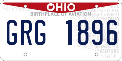 OH license plate GRG1896
