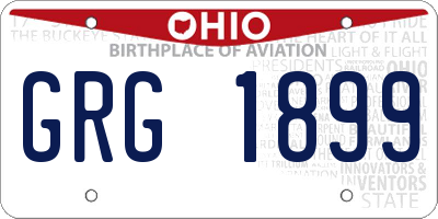 OH license plate GRG1899