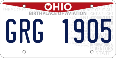 OH license plate GRG1905