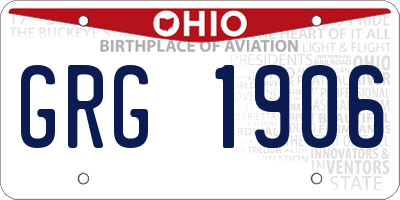 OH license plate GRG1906