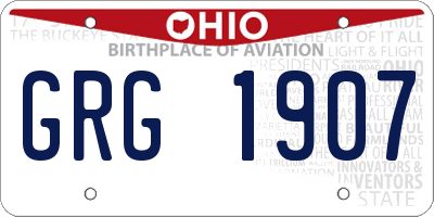 OH license plate GRG1907
