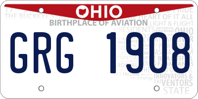 OH license plate GRG1908