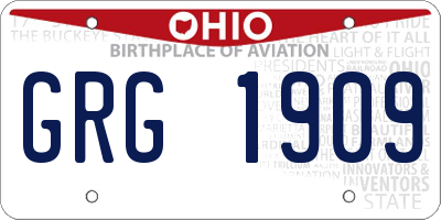 OH license plate GRG1909