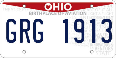 OH license plate GRG1913