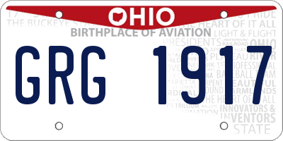 OH license plate GRG1917
