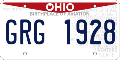 OH license plate GRG1928