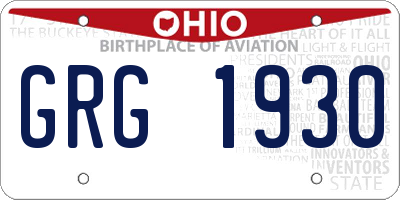 OH license plate GRG1930