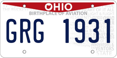 OH license plate GRG1931