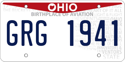 OH license plate GRG1941
