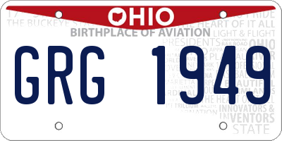 OH license plate GRG1949