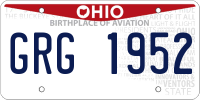 OH license plate GRG1952