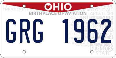 OH license plate GRG1962