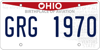 OH license plate GRG1970