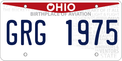 OH license plate GRG1975