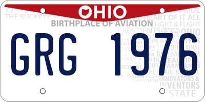 OH license plate GRG1976