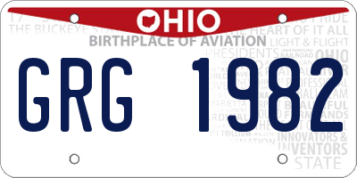 OH license plate GRG1982