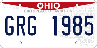 OH license plate GRG1985
