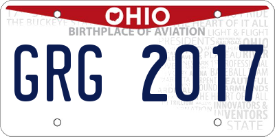OH license plate GRG2017