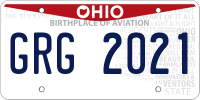 OH license plate GRG2021