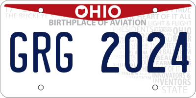 OH license plate GRG2024