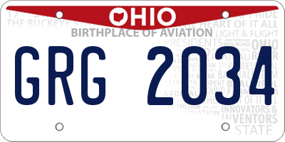 OH license plate GRG2034