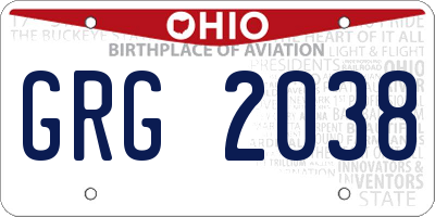 OH license plate GRG2038