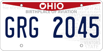 OH license plate GRG2045