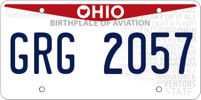 OH license plate GRG2057
