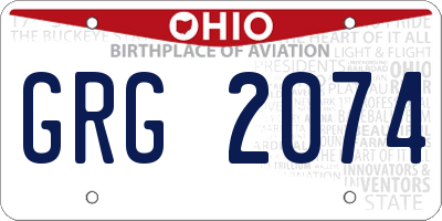 OH license plate GRG2074