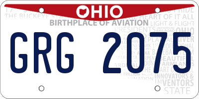 OH license plate GRG2075