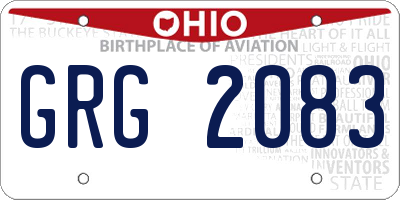 OH license plate GRG2083