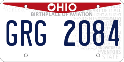 OH license plate GRG2084