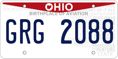 OH license plate GRG2088