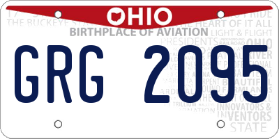 OH license plate GRG2095