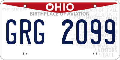 OH license plate GRG2099