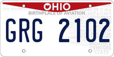 OH license plate GRG2102