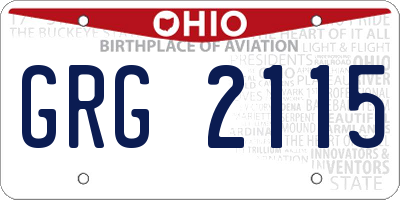 OH license plate GRG2115