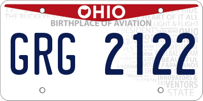 OH license plate GRG2122