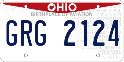 OH license plate GRG2124