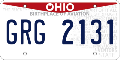 OH license plate GRG2131