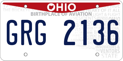 OH license plate GRG2136