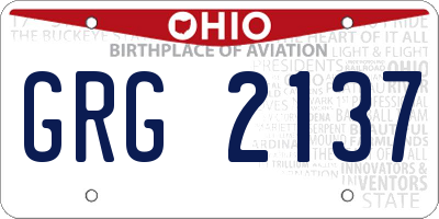 OH license plate GRG2137