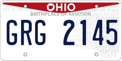 OH license plate GRG2145