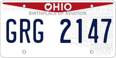 OH license plate GRG2147