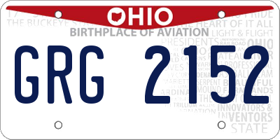 OH license plate GRG2152