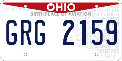 OH license plate GRG2159